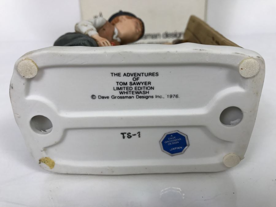 Vintage 1976 Norman Rockwell Figurine Dave Grossman Designs With Original Box The Adventures Of Tom Sawyer Limited Edition Whitewash [Photo 13]