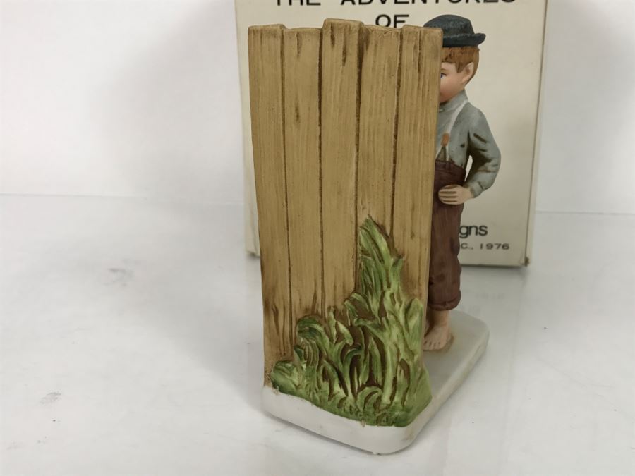 Vintage 1976 Norman Rockwell Figurine Dave Grossman Designs With Original Box The Adventures Of Tom Sawyer Limited Edition Whitewash [Photo 10]