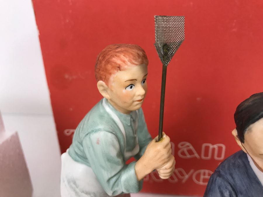 Vintage 1980 Norman Rockwell Figurine Four Seasons Illustrations For 1960 First Edition Gorham Japan With Original Box Summer - Swatter's Rights [Photo 11]
