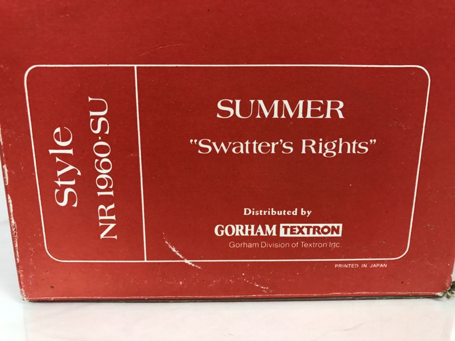 Vintage 1980 Norman Rockwell Figurine Four Seasons Illustrations For 1960 First Edition Gorham Japan With Original Box Summer - Swatter's Rights [Photo 5]