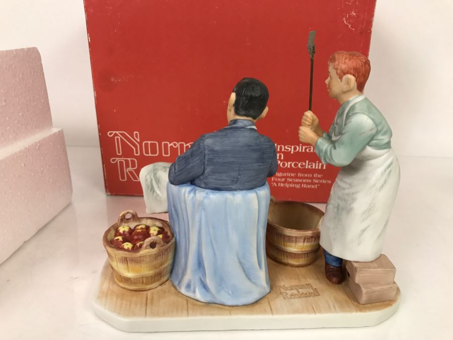 Vintage 1980 Norman Rockwell Figurine Four Seasons Illustrations For 1960 First Edition Gorham Japan With Original Box Summer - Swatter's Rights [Photo 16]