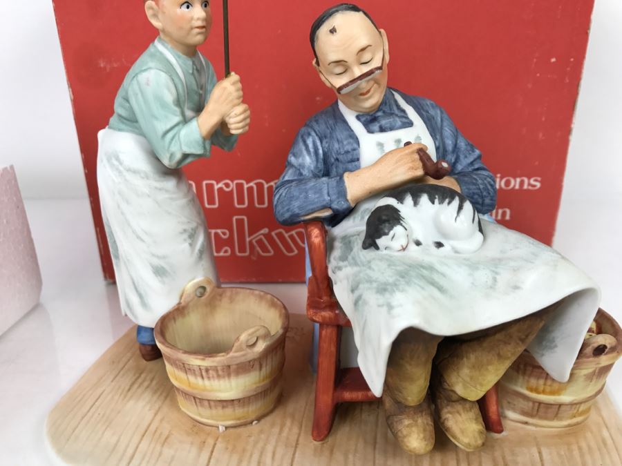 Vintage 1980 Norman Rockwell Figurine Four Seasons Illustrations For 1960 First Edition Gorham Japan With Original Box Summer - Swatter's Rights [Photo 9]