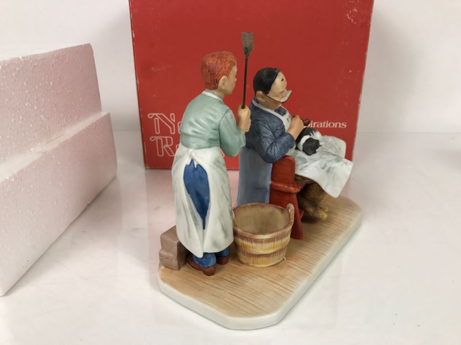 Vintage 1980 Norman Rockwell Figurine Four Seasons Illustrations For 1960 First Edition Gorham Japan With Original Box Summer - Swatter's Rights [Photo 19]