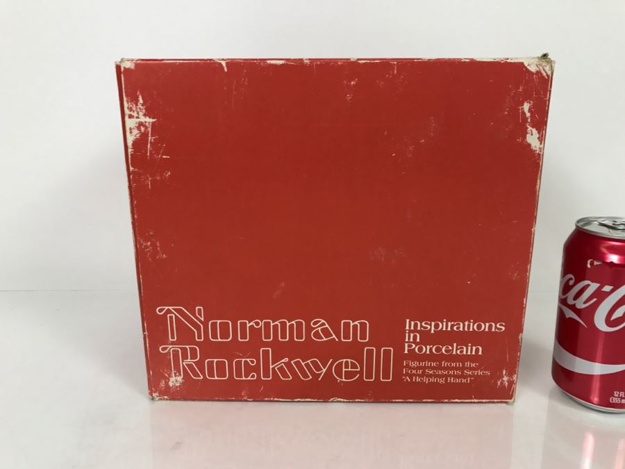 Vintage 1980 Norman Rockwell Figurine Four Seasons Illustrations For 1960 First Edition Gorham Japan With Original Box Fall - The Coal Season's Coming [Photo 2]