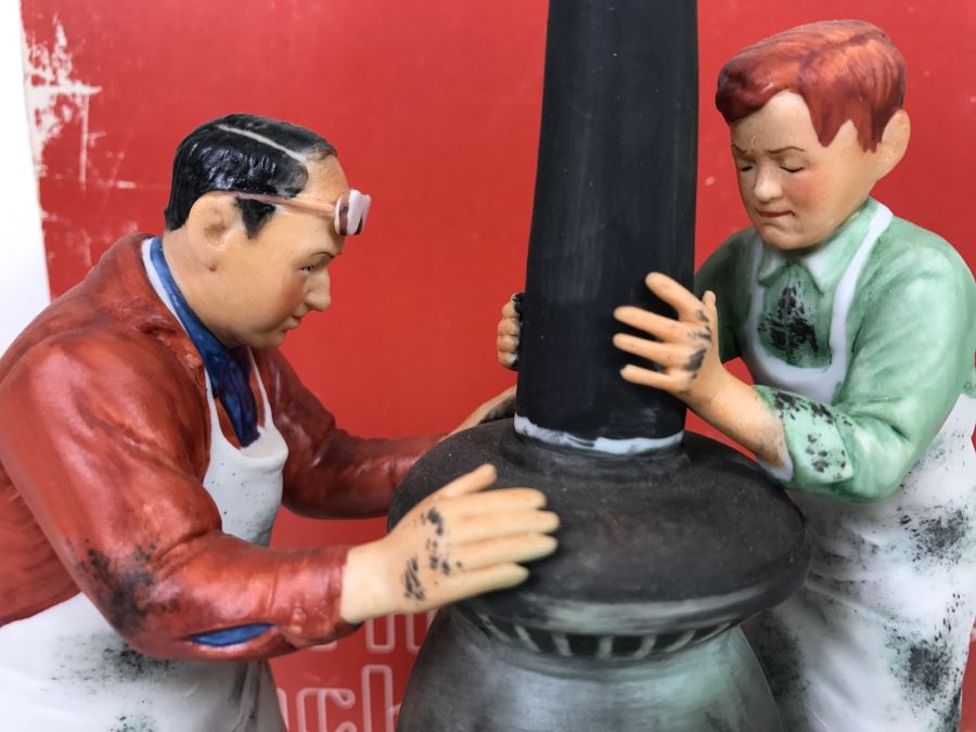 Vintage 1980 Norman Rockwell Figurine Four Seasons Illustrations For 1960 First Edition Gorham Japan With Original Box Fall - The Coal Season's Coming [Photo 11]