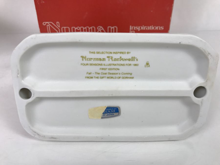 Vintage 1980 Norman Rockwell Figurine Four Seasons Illustrations For 1960 First Edition Gorham Japan With Original Box Fall - The Coal Season's Coming [Photo 23]