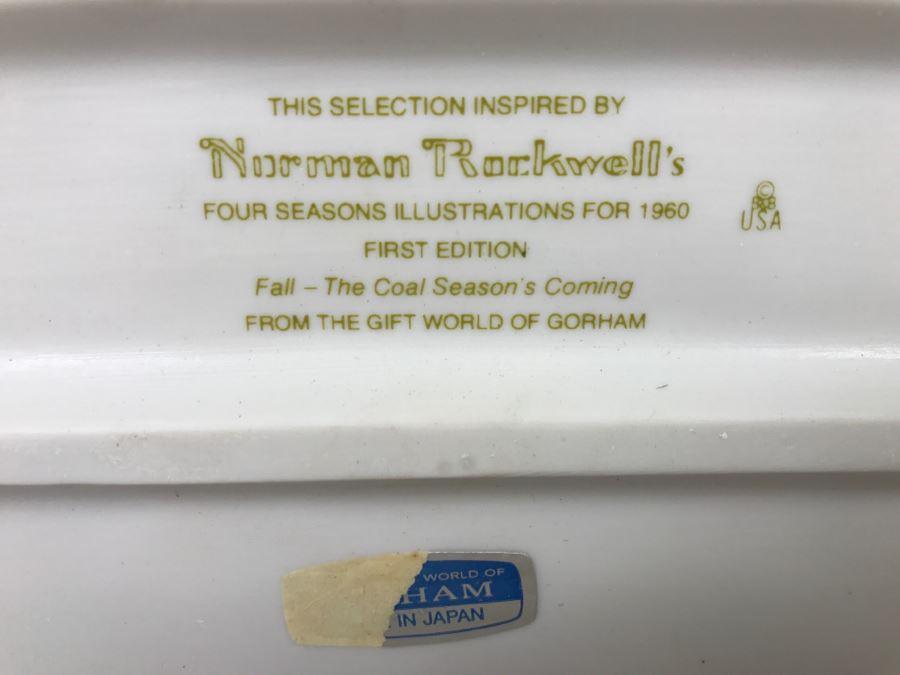 Vintage 1980 Norman Rockwell Figurine Four Seasons Illustrations For 1960 First Edition Gorham Japan With Original Box Fall - The Coal Season's Coming [Photo 24]