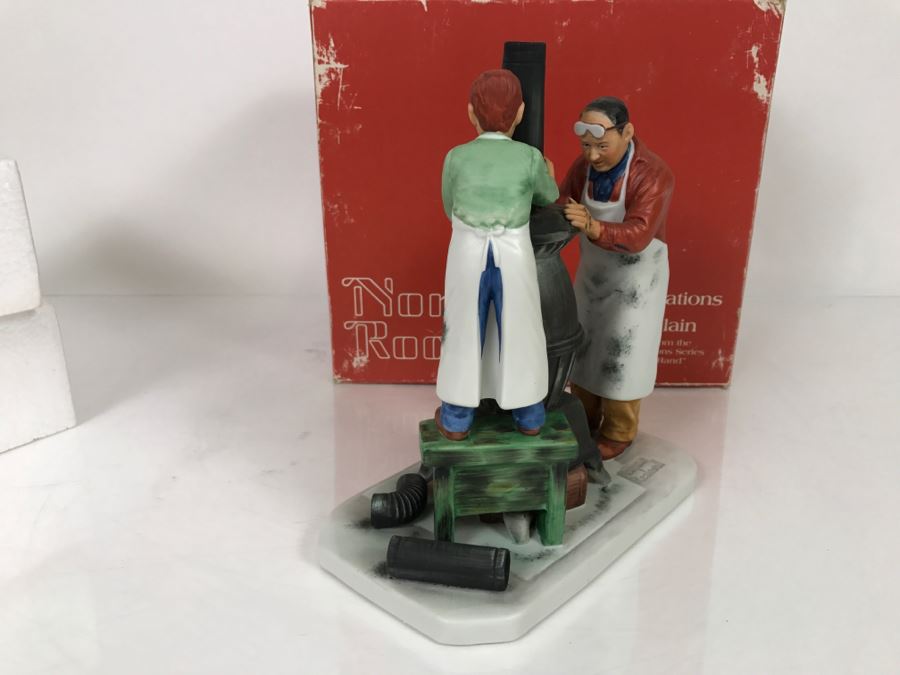 Vintage 1980 Norman Rockwell Figurine Four Seasons Illustrations For 1960 First Edition Gorham Japan With Original Box Fall - The Coal Season's Coming [Photo 20]