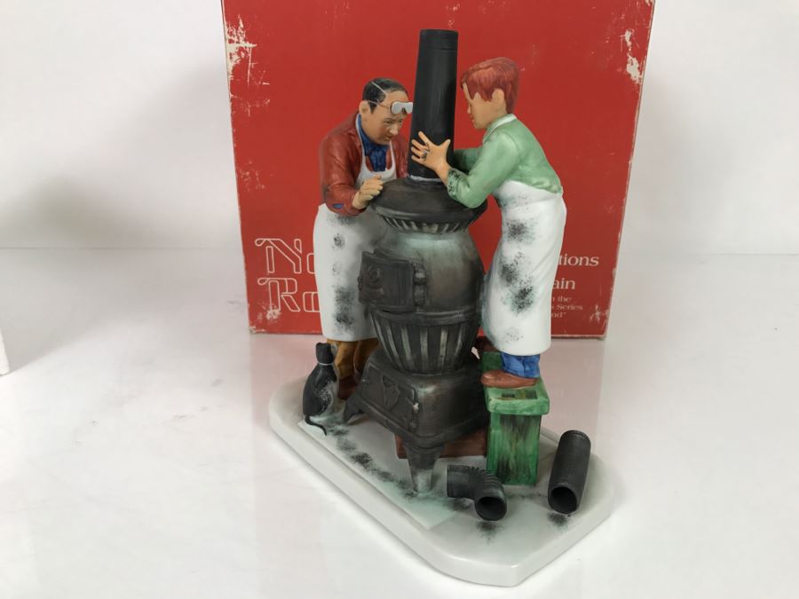 Vintage 1980 Norman Rockwell Figurine Four Seasons Illustrations For 1960 First Edition Gorham Japan With Original Box Fall - The Coal Season's Coming [Photo 22]