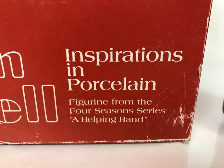 Vintage 1980 Norman Rockwell Figurine Four Seasons Illustrations For 1960 First Edition Gorham Japan With Original Box Fall - The Coal Season's Coming [Photo 4]