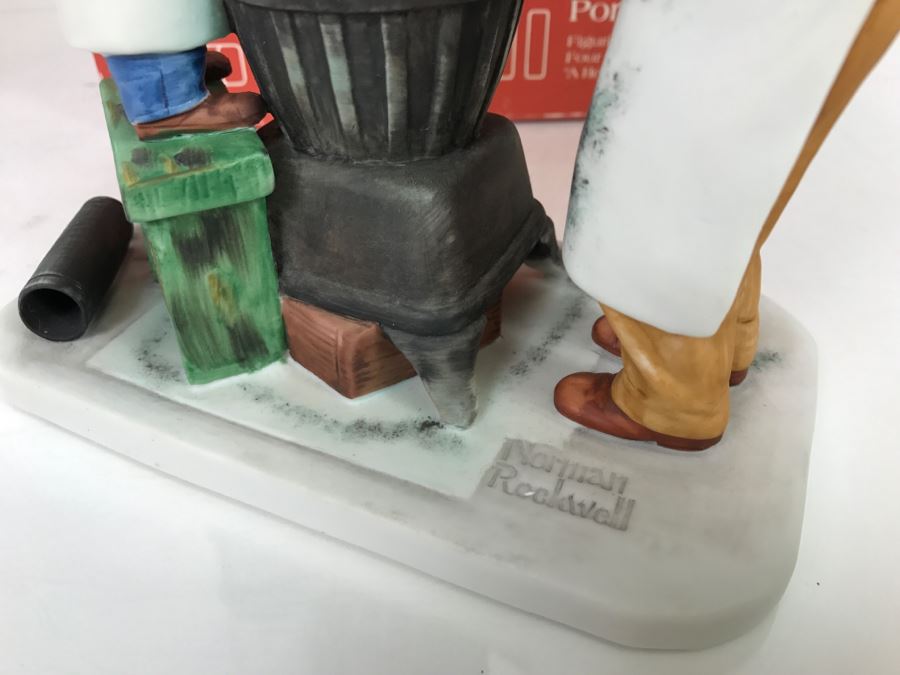 Vintage 1980 Norman Rockwell Figurine Four Seasons Illustrations For 1960 First Edition Gorham Japan With Original Box Fall - The Coal Season's Coming [Photo 17]