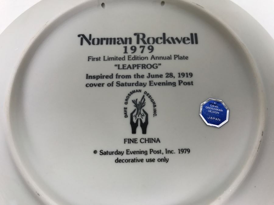 Norman Rockwell First Limited Edition 1979 Annual Plate With Box Dave Grossman Design Collection [Photo 10]