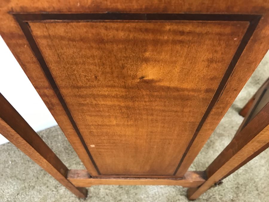 Small Antique Inlaid 2-Panel Screen - Hinges Have Been Replaced 24'W X 27'H [Photo 9]