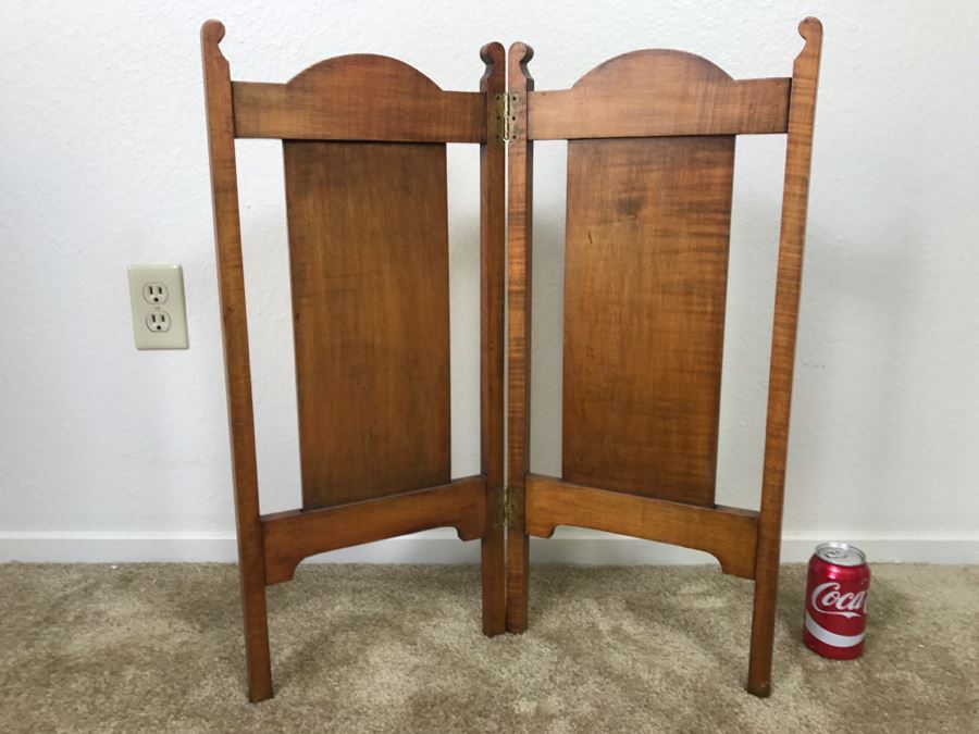 Small Antique Inlaid 2-Panel Screen - Hinges Have Been Replaced 24'W X 27'H [Photo 7]