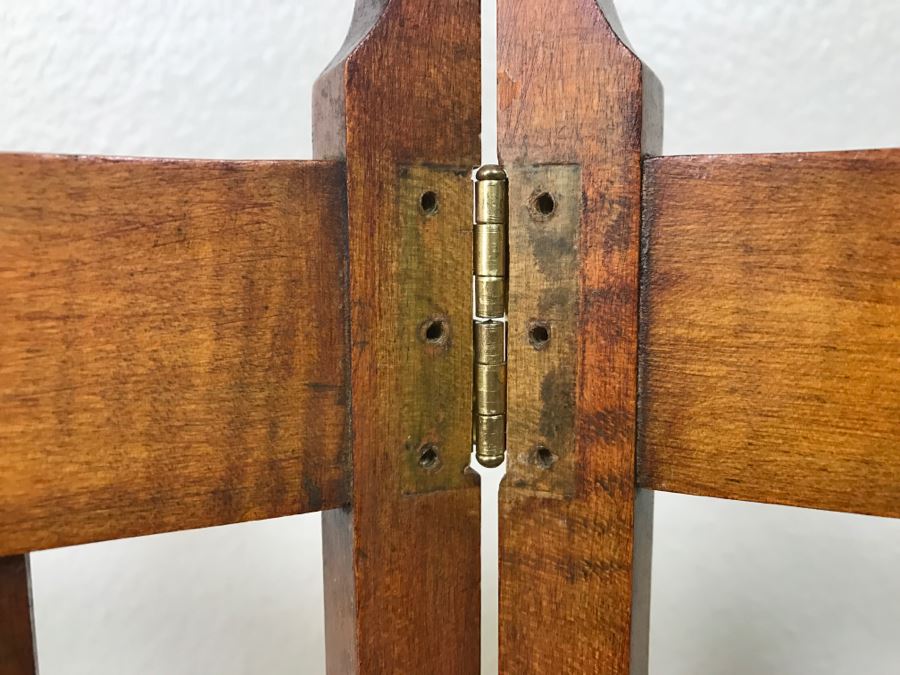 Small Antique Inlaid 2-Panel Screen - Hinges Have Been Replaced 24'W X 27'H [Photo 8]