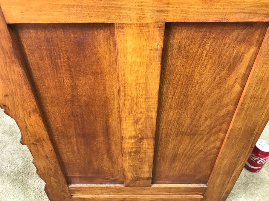 Small Antique Wooden Desk In Excellent Condition With Lockable Drawers Missing Drawer Pulls 40'W X 23'D X 34'H [Photo 15]