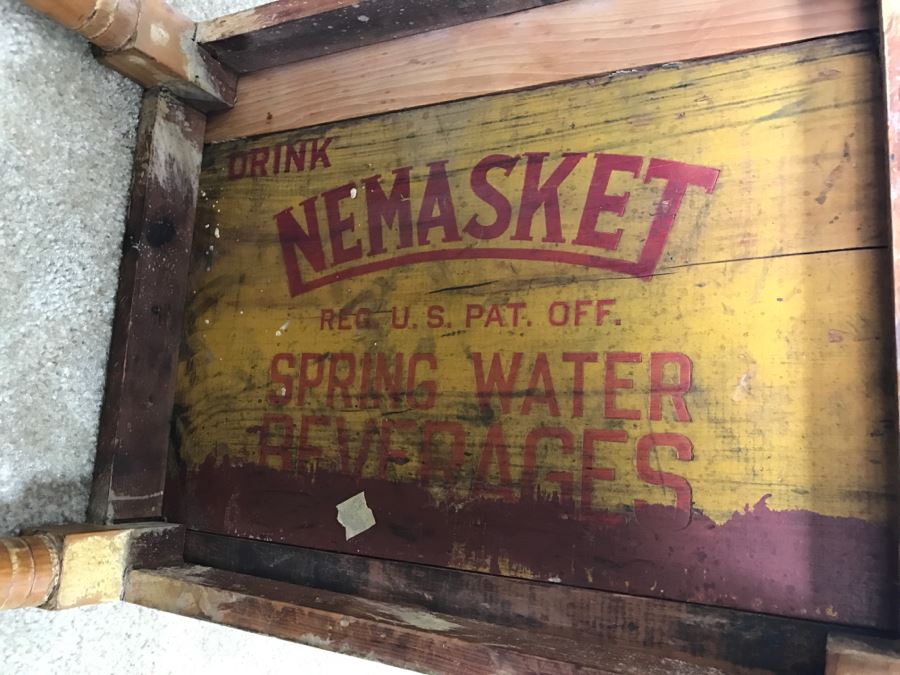 Early American Primitive Antique Pine Table With Lower Drawer Top Made From Nemasket Spring Water Wood Box 17'W X 14'D X 33'H [Photo 23]