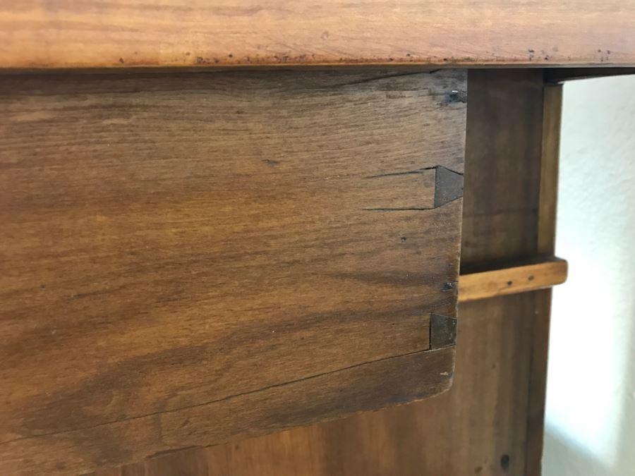 Antique Long Bench Coffee Table With Lower Shelf And Long Drawer 49'W X 19'D X 22'H [Photo 12]