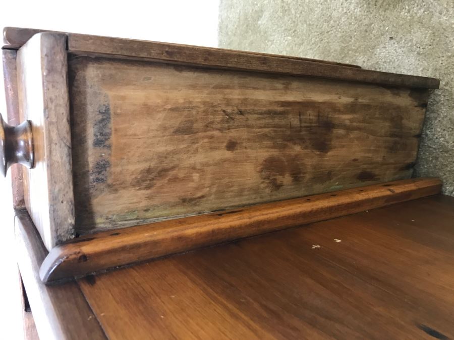Antique Long Bench Coffee Table With Lower Shelf And Long Drawer 49'W X 19'D X 22'H [Photo 30]