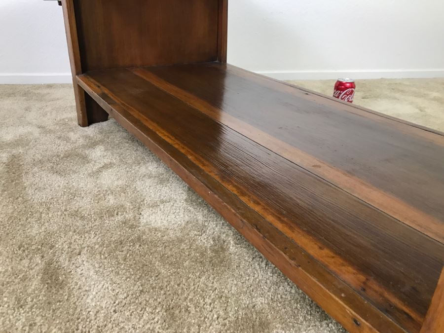 Antique Long Bench Coffee Table With Lower Shelf And Long Drawer 49'W X 19'D X 22'H [Photo 26]