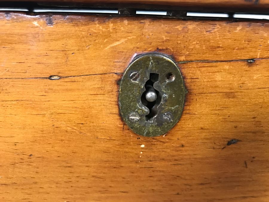 Early American Primitive Antique Pine Chest With Lower Drawer - Attached To Back Of Chest Are Newspaper Clippings About Liberation Of PERU War Dated 1825 - See Photos [Photo 11]