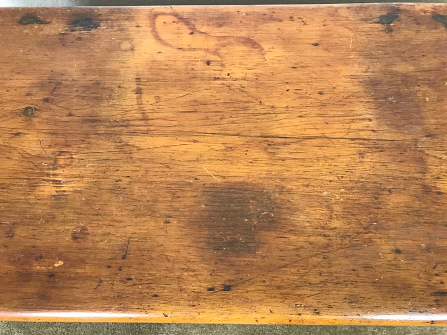 Early American Primitive Antique Pine Chest With Lower Drawer - Attached To Back Of Chest Are Newspaper Clippings About Liberation Of PERU War Dated 1825 - See Photos [Photo 16]