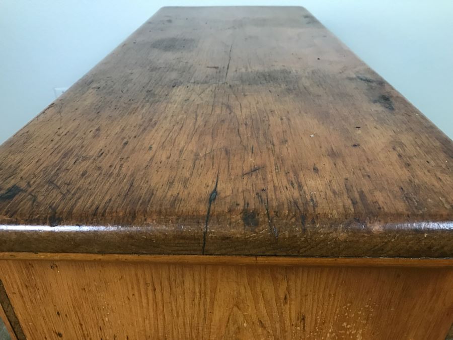 Early American Primitive Antique Pine Chest With Lower Drawer - Attached To Back Of Chest Are Newspaper Clippings About Liberation Of PERU War Dated 1825 - See Photos [Photo 31]