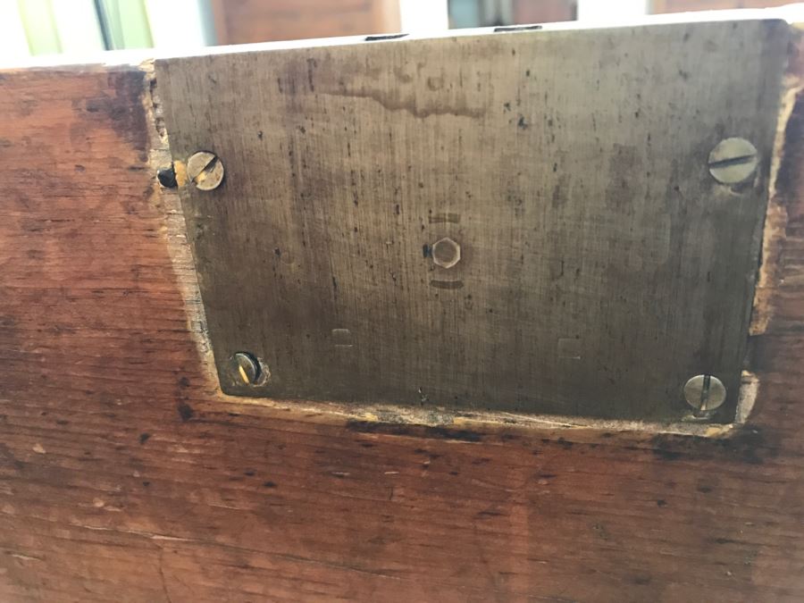 Early American Primitive Antique Pine Chest With Lower Drawer - Attached To Back Of Chest Are Newspaper Clippings About Liberation Of PERU War Dated 1825 - See Photos [Photo 24]