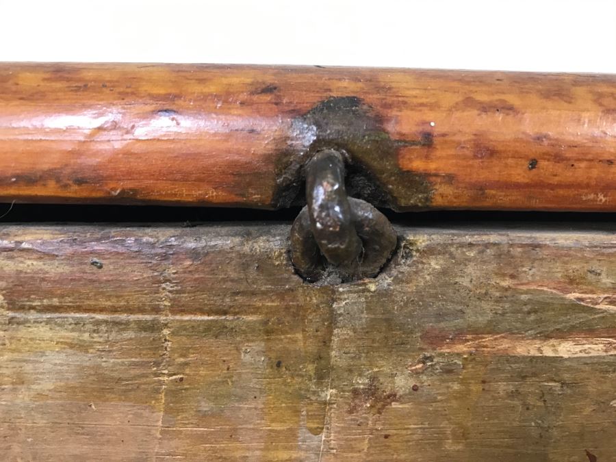 Early American Primitive Antique Pine Chest With Lower Drawer - Attached To Back Of Chest Are Newspaper Clippings About Liberation Of PERU War Dated 1825 - See Photos [Photo 42]