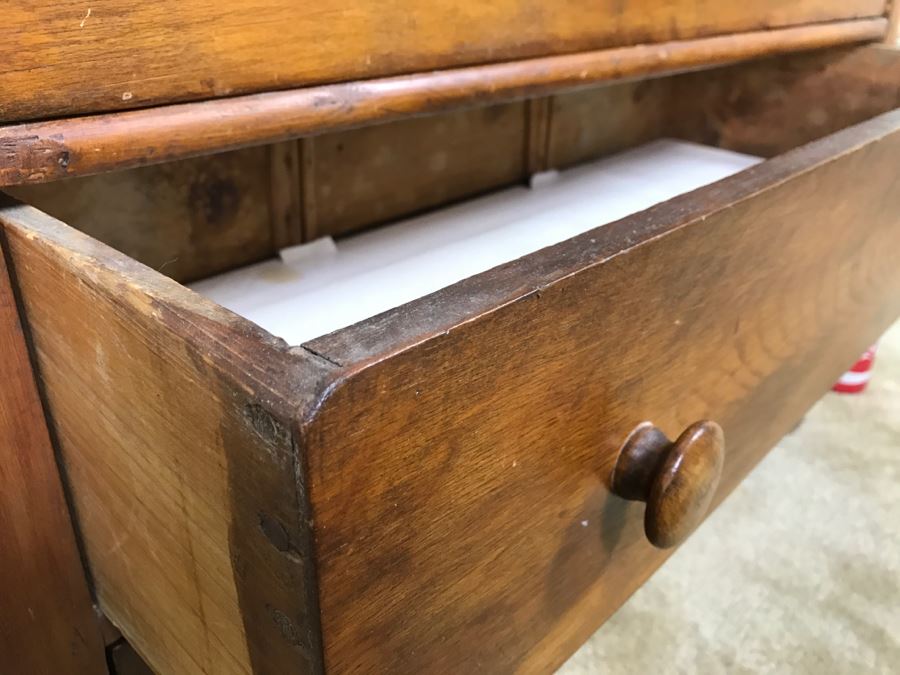 Antique Early American Primitive Pine Chest Of Drawers Dresser [Photo 14]