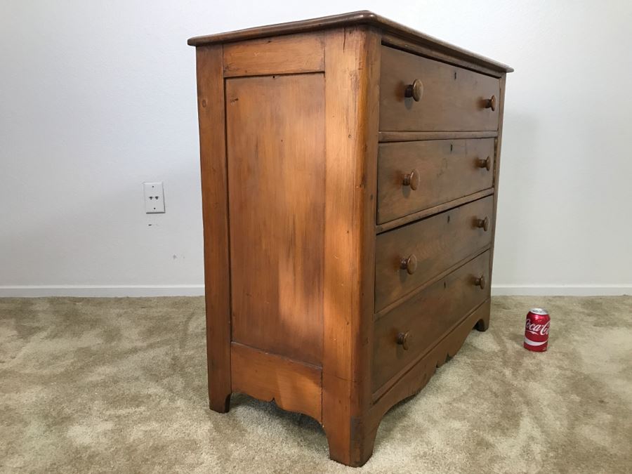 Antique Early American Primitive Pine Chest Of Drawers Dresser [Photo 17]