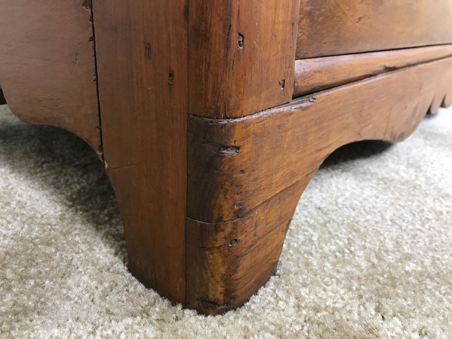 Antique Early American Primitive Pine Chest Of Drawers Dresser [Photo 15]