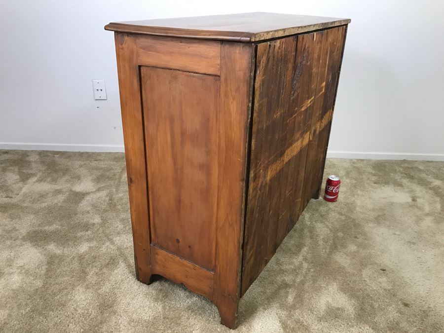 Antique Early American Primitive Pine Chest Of Drawers Dresser