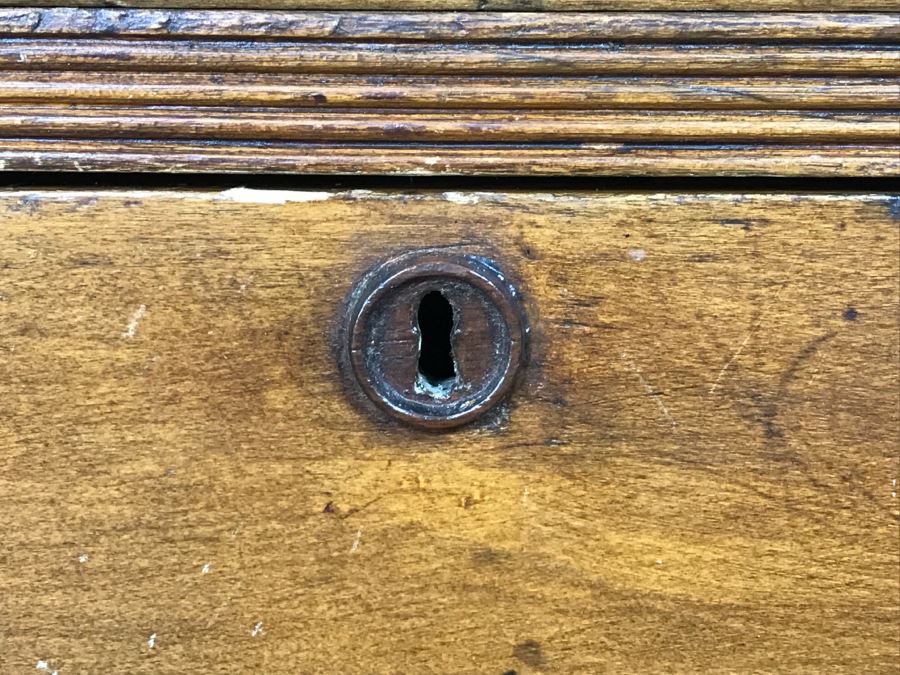 Primitive Antique Pine Wash Basin Chest Of Drawers On Casters 30'W X 16'D X 36'H [Photo 4]