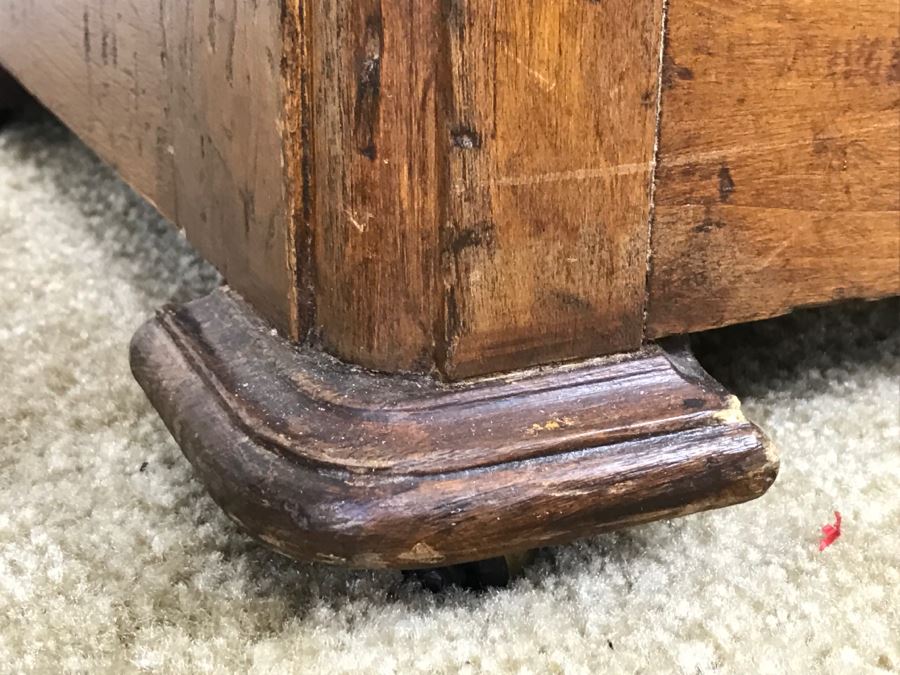 Primitive Antique Pine Wash Basin Chest Of Drawers On Casters 30'W X 16'D X 36'H [Photo 6]