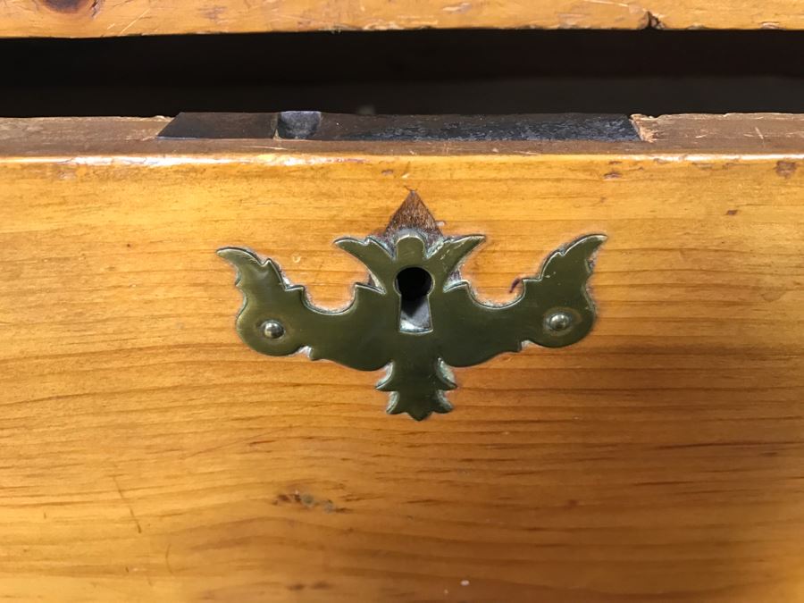 Primitive Antique Pine Chest Of Drawers - Originally Chest With Hinged Top 31.5'W X 17'D X 21'H [Photo 6]