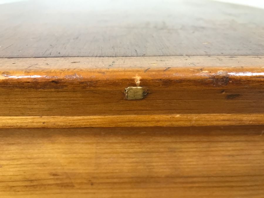 Primitive Antique Pine Chest Of Drawers - Originally Chest With Hinged Top 31.5'W X 17'D X 21'H [Photo 29]