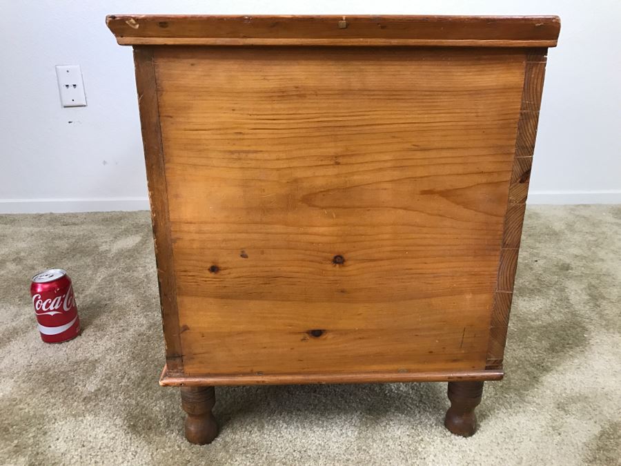 Primitive Antique Pine Chest Of Drawers - Originally Chest With Hinged Top 31.5'W X 17'D X 21'H [Photo 28]