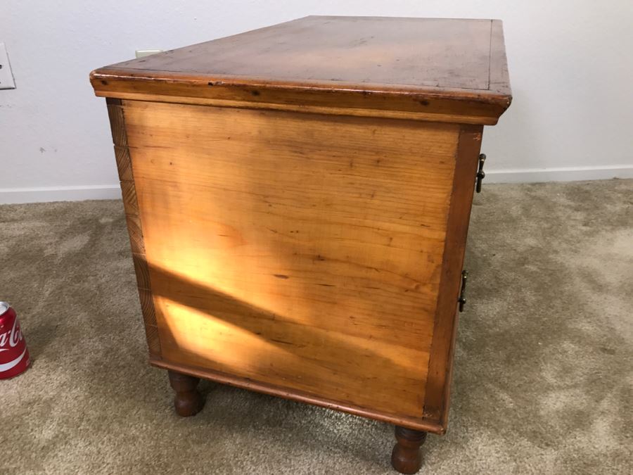 Primitive Antique Pine Chest Of Drawers - Originally Chest With Hinged Top 31.5'W X 17'D X 21'H [Photo 15]