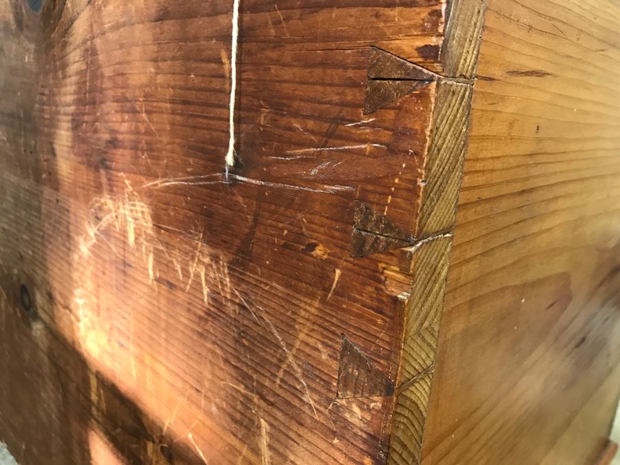 Primitive Antique Pine Chest Of Drawers - Originally Chest With Hinged Top 31.5'W X 17'D X 21'H [Photo 22]