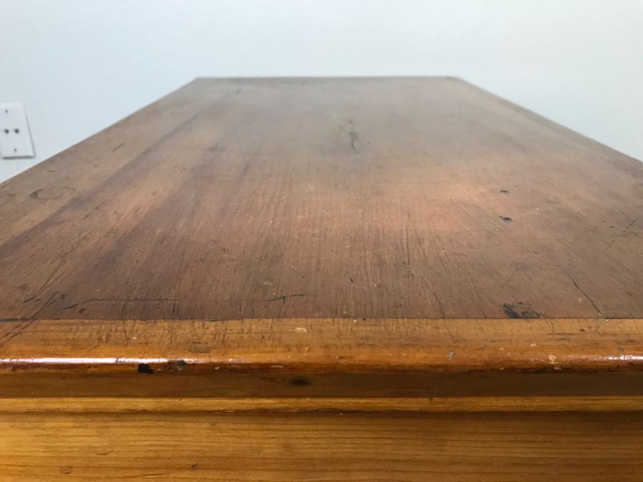 Primitive Antique Pine Chest Of Drawers - Originally Chest With Hinged Top 31.5'W X 17'D X 21'H [Photo 18]