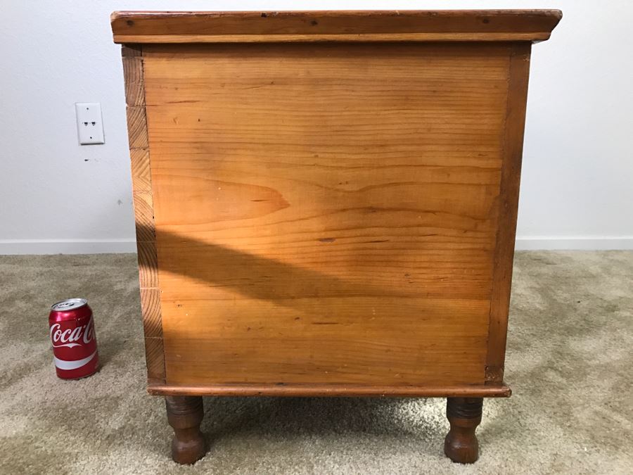 Primitive Antique Pine Chest Of Drawers - Originally Chest With Hinged Top 31.5'W X 17'D X 21'H [Photo 16]
