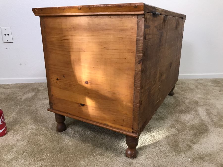 Primitive Antique Pine Chest Of Drawers - Originally Chest With Hinged Top 31.5'W X 17'D X 21'H [Photo 27]