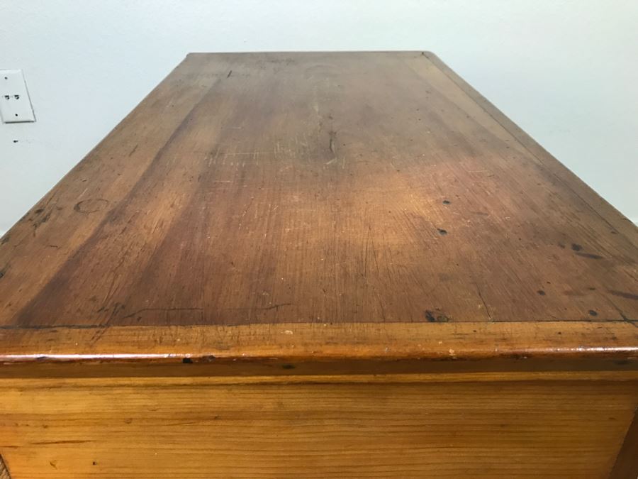 Primitive Antique Pine Chest Of Drawers - Originally Chest With Hinged Top 31.5'W X 17'D X 21'H [Photo 17]