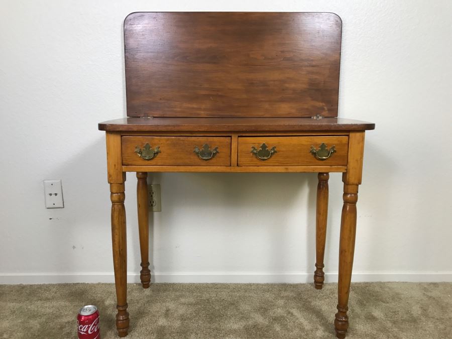 Primitive Antique Gaming Table - Click To See All Photos 32.5'W X 15.5'D X 29'H [Photo 1]