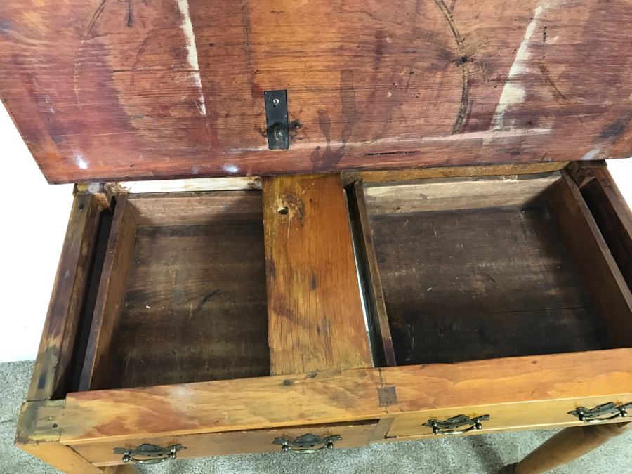 Primitive Antique Gaming Table - Click To See All Photos 32.5'W X 15.5'D X 29'H [Photo 18]