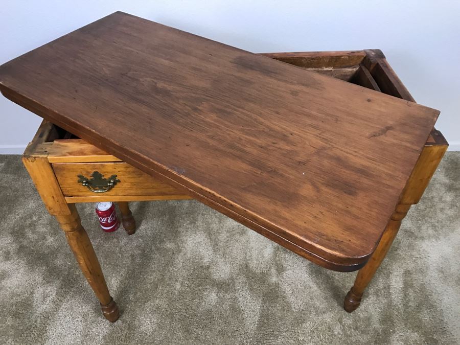 Primitive Antique Gaming Table - Click To See All Photos 32.5'W X 15.5'D X 29'H [Photo 3]