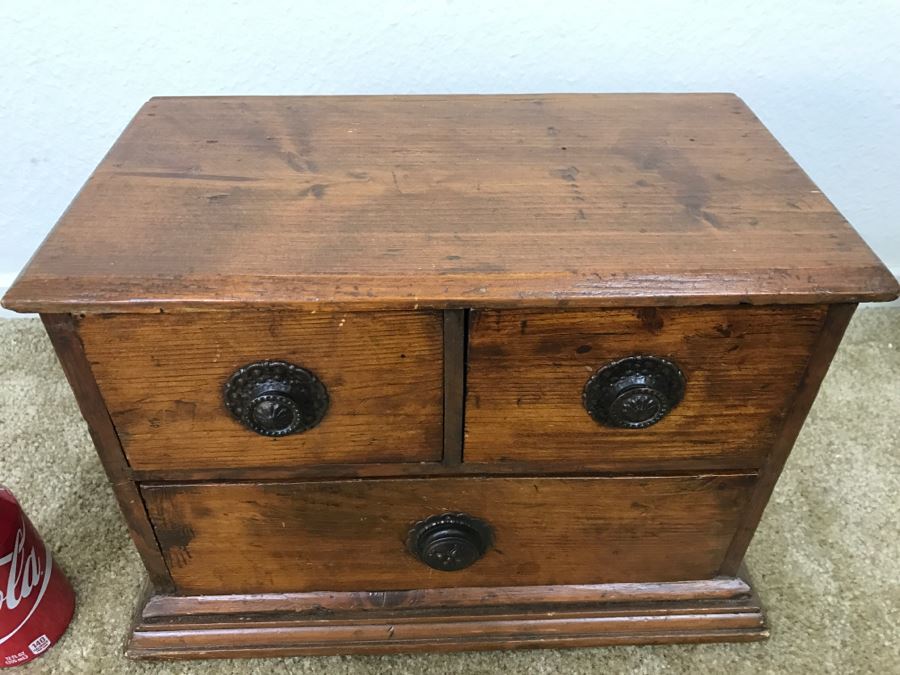 Old Wooden 3-Drawer Box 14.5'W X 8'D X 10.5'H [Photo 4]