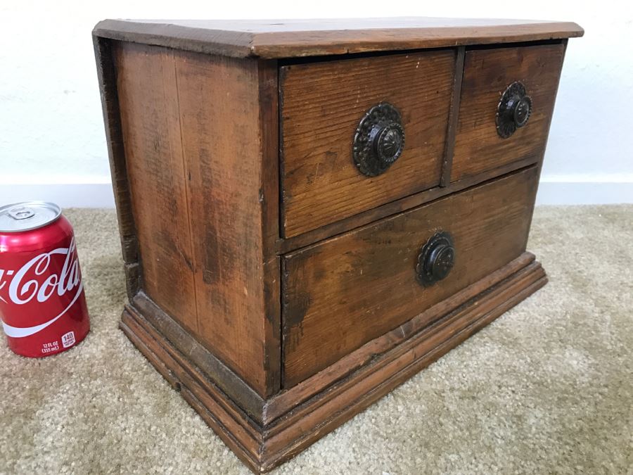 Old Wooden 3-Drawer Box 14.5'W X 8'D X 10.5'H [Photo 1]
