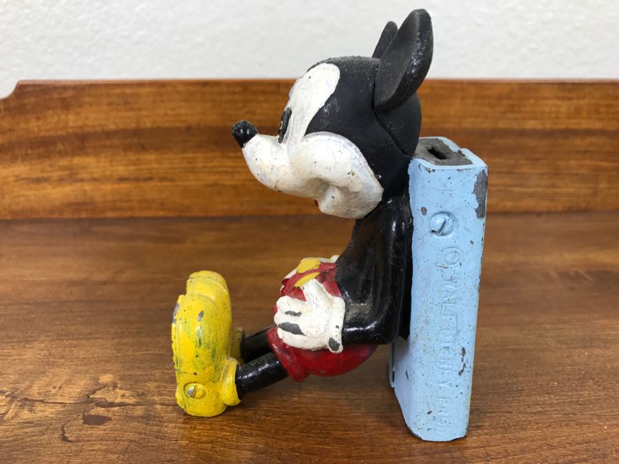 Vintage Cast Iron Hand Painted Walt Disney Mickey Mouse Bank [Photo 2]